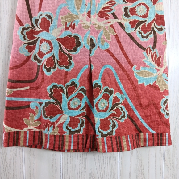 Loft by Ann Taylor Floral Pink Blue & Red Skirt size 2P knee lenght - Picture 4 of 12